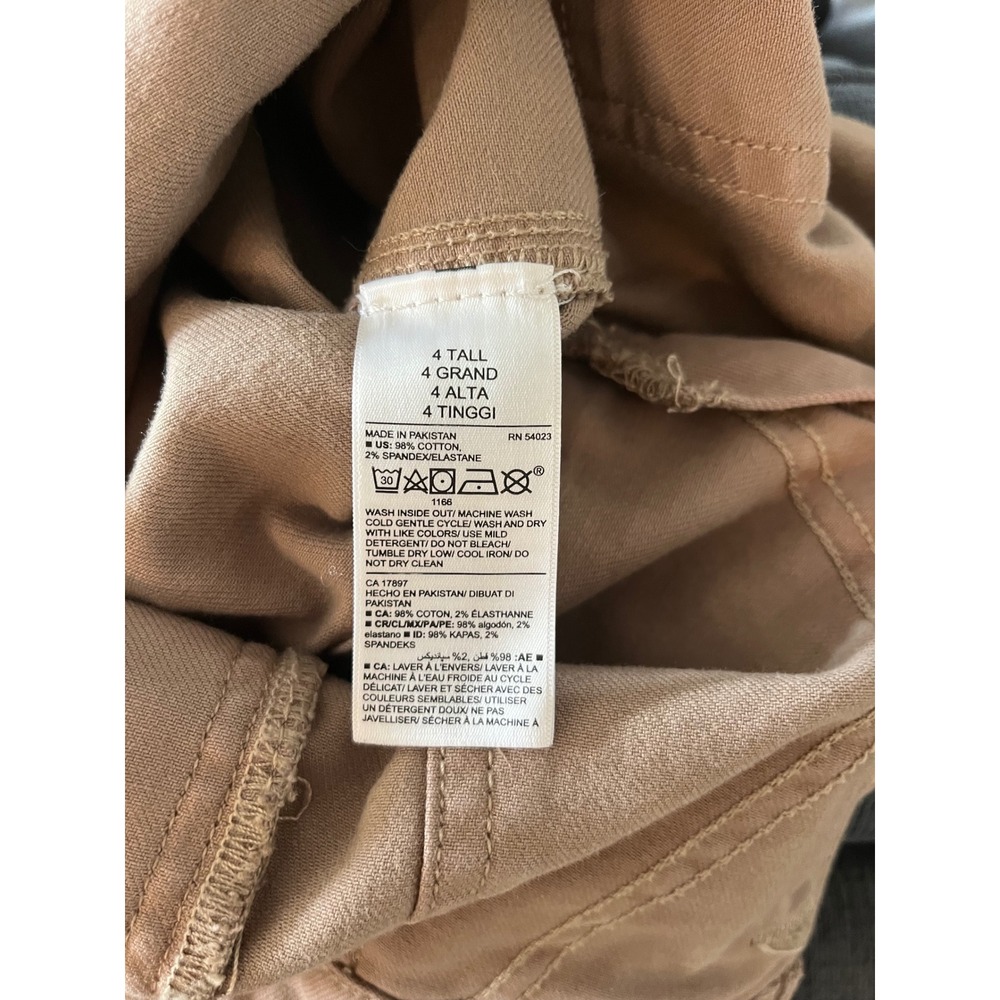 Old Navy Tan Khaki Denim Overalls Straight Leg 4 Tall‎ Neutral Utility Jumpsuit - Picture 5 of 9